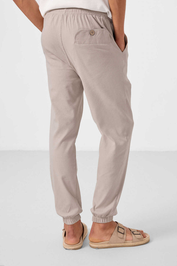 Tommylife Toptan Standart Fit Dokuma Hafif Esnek Chino Erkek Pantolon 82176 Taş