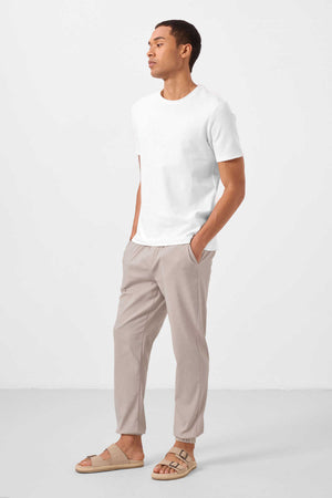Tommylife Toptan Standart Fit Dokuma Hafif Esnek Chino Erkek Pantolon 82176 Taş