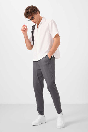 Tommylife Toptan Standart Fit Dokuma Hafif Esnek Chino Erkek Pantolon 82177 Antrasit