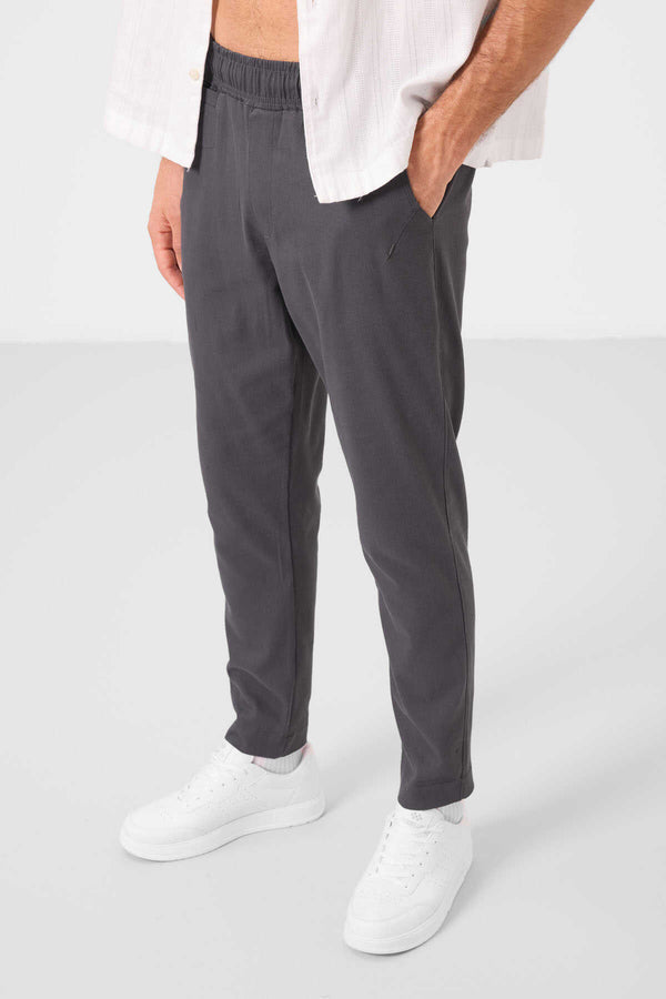 Tommylife Toptan Standart Fit Dokuma Hafif Esnek Chino Erkek Pantolon 82177 Antrasit