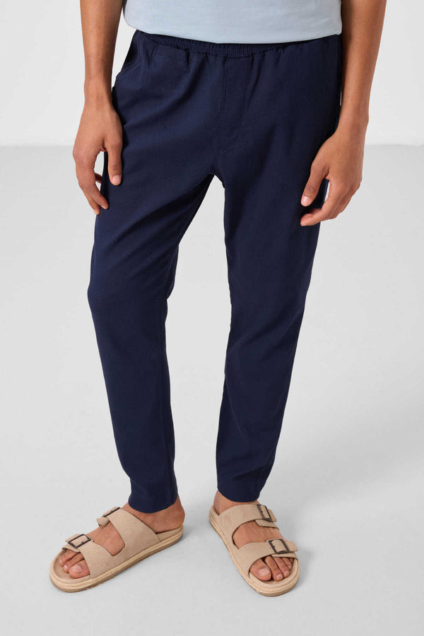Tommylife Toptan Standart Fit Dokuma Hafif Esnek Chino Erkek Pantolon 82177 Lacivert