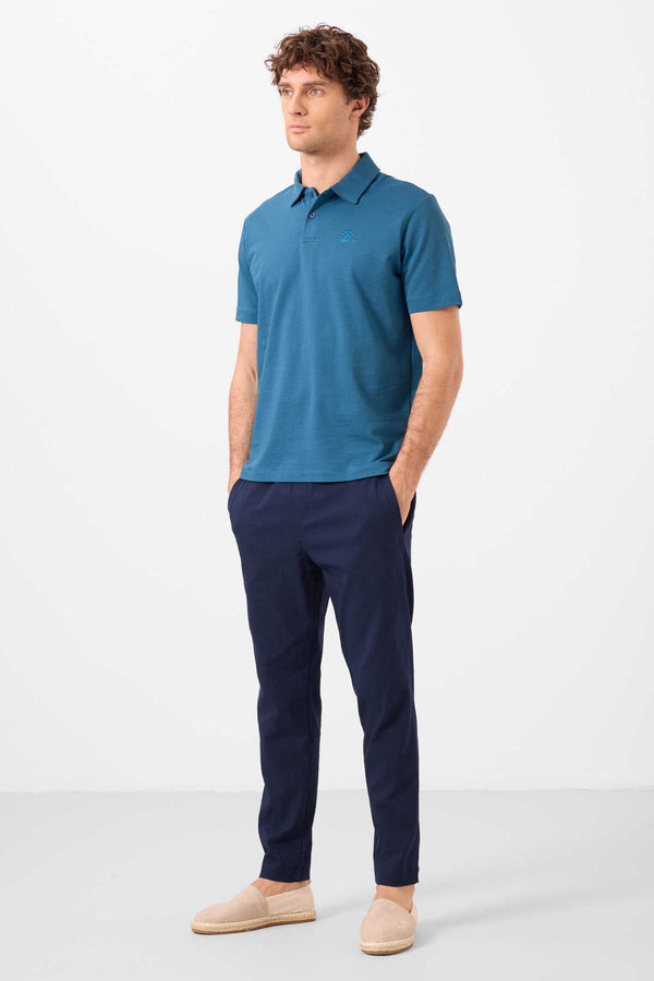 Tommylife Toptan Standart Fit Dokuma Hafif Esnek Chino Erkek Pantolon 82179 Lacivert