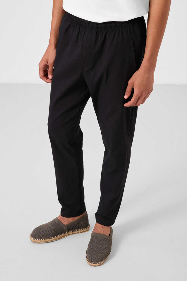 Tommylife Toptan Standart Fit Dokuma Hafif Esnek Chino Erkek Pantolon 82179 Siyah