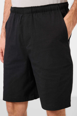 Tommylife Toptan Standart Fit Dokuma Hafif Esnek Chino Erkek Şort 81291 Siyah
