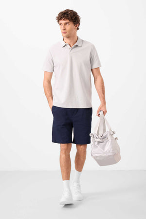 Tommylife Toptan Standart Fit Dokuma Hafif Esnek Chino Erkek Şort 81292 Lacivert