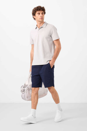 Tommylife Toptan Standart Fit Dokuma Hafif Esnek Chino Erkek Şort 81292 Lacivert
