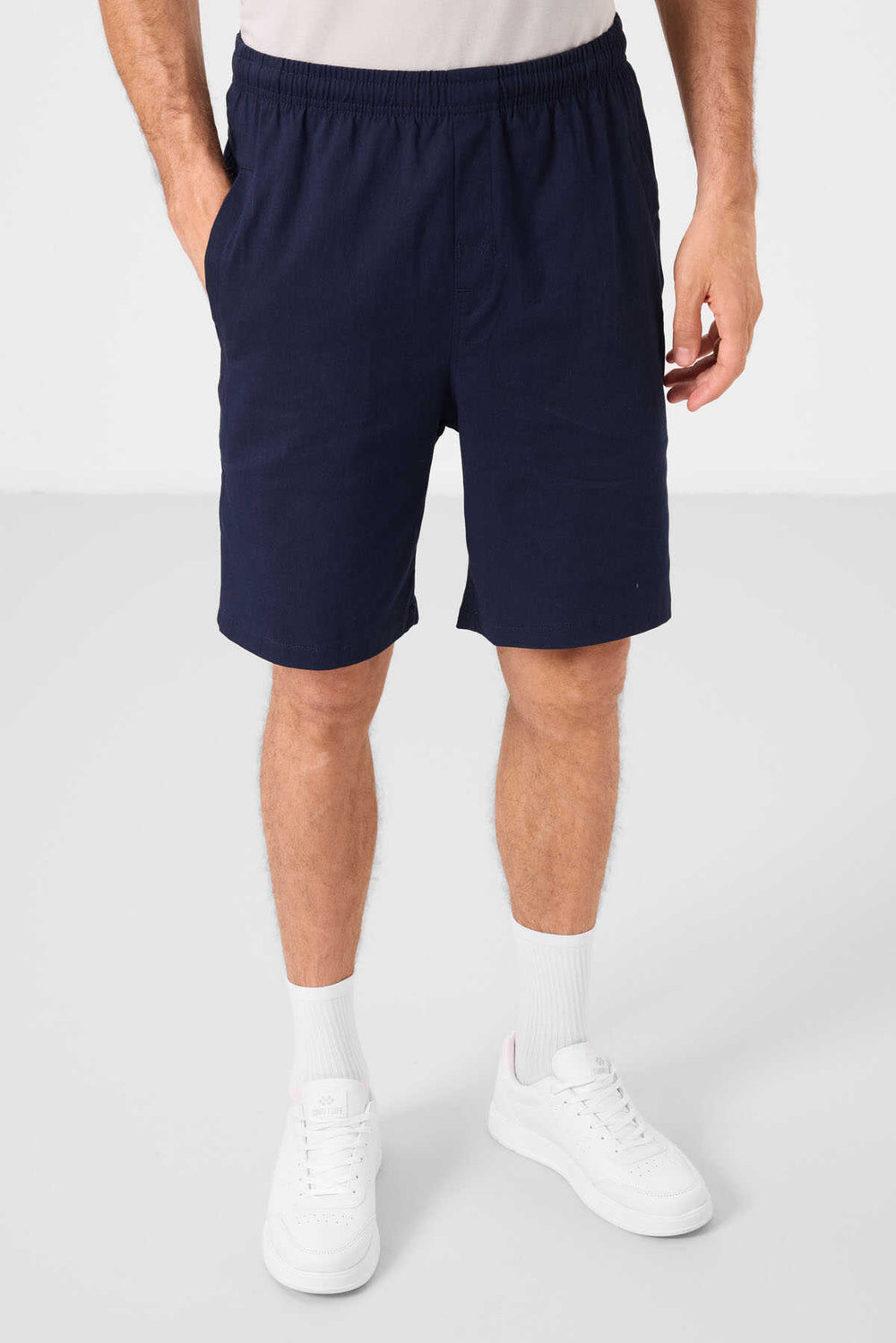 Tommylife Toptan Standart Fit Dokuma Hafif Esnek Chino Erkek Şort 81292 Lacivert