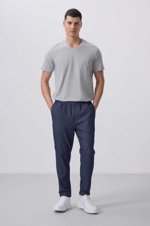 Tommylife Toptan Standart Fit Dokuma Hafif Esnek Chino Pantolon 82175 Kot Lacivert
