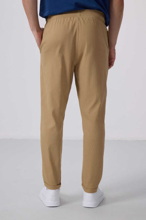 Tommylife Toptan Standart Fit Dokuma Hafif Esnek Chino Pantolon 82175 Koyu Bej