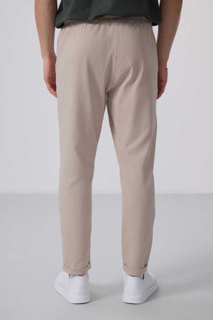 Tommylife Toptan Standart Fit Dokuma Hafif Esnek Chino Pantolon 82175 Taş