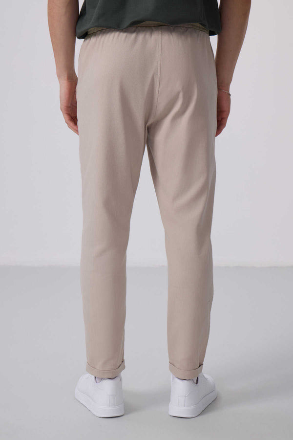 Tommylife Toptan Standart Fit Dokuma Hafif Esnek Chino Pantolon 82175 Taş