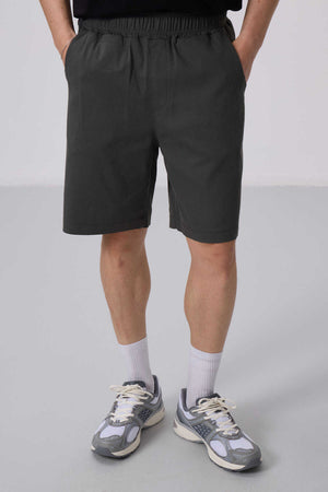 Tommylife Toptan Standart Fit Dokuma Hafif Esnek Chino Şort 81290 Antrasıt