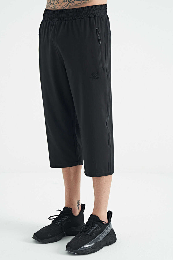 Pantaloni Capri Tommylife Wholesale Standard Fit Active Sport pentru bărbați, 83096, negri
