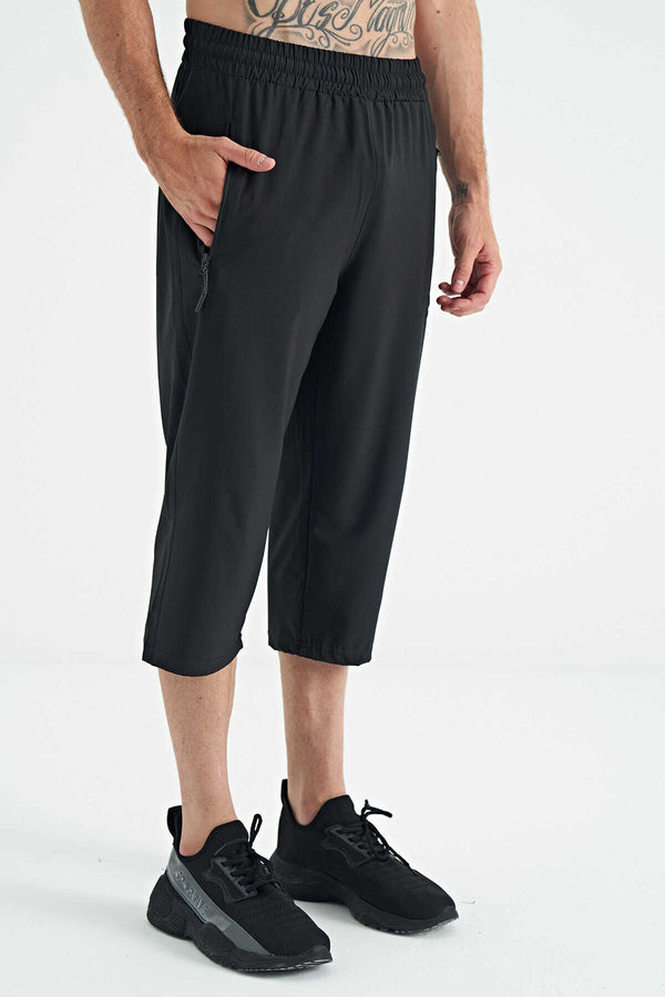 Pantaloni Capri Tommylife Wholesale Standard Fit Active Sport pentru bărbați, 83096, negri