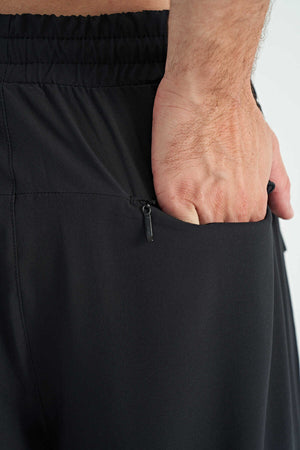Pantaloni Capri Tommylife Wholesale Standard Fit Active Sport pentru bărbați, 83096, negri