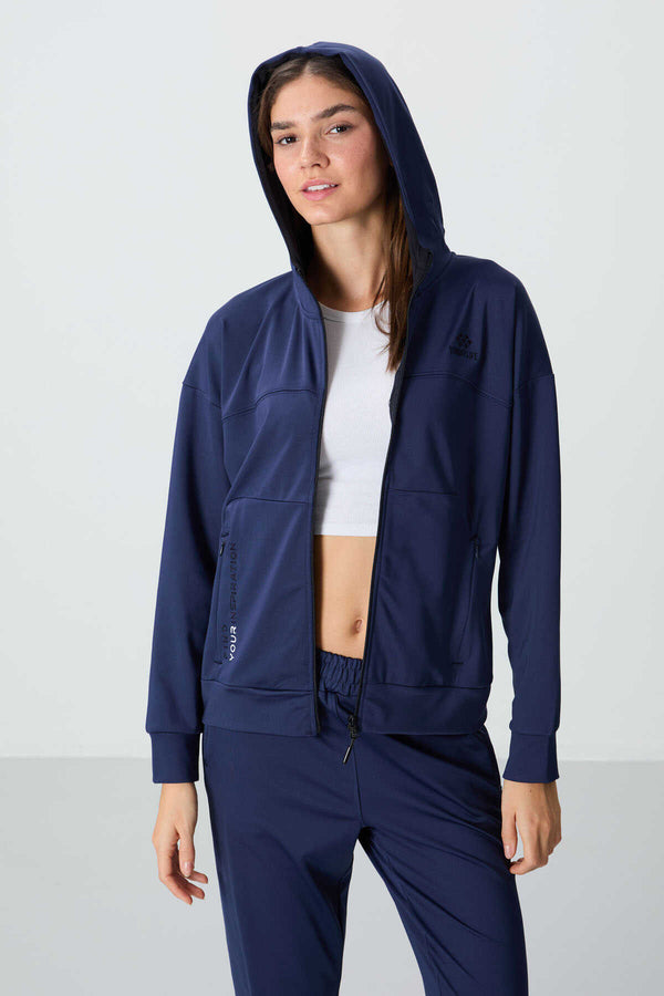 Set trening cu glugă Tommylife Wholesale pentru femei, croială standard, 95306 Indigo