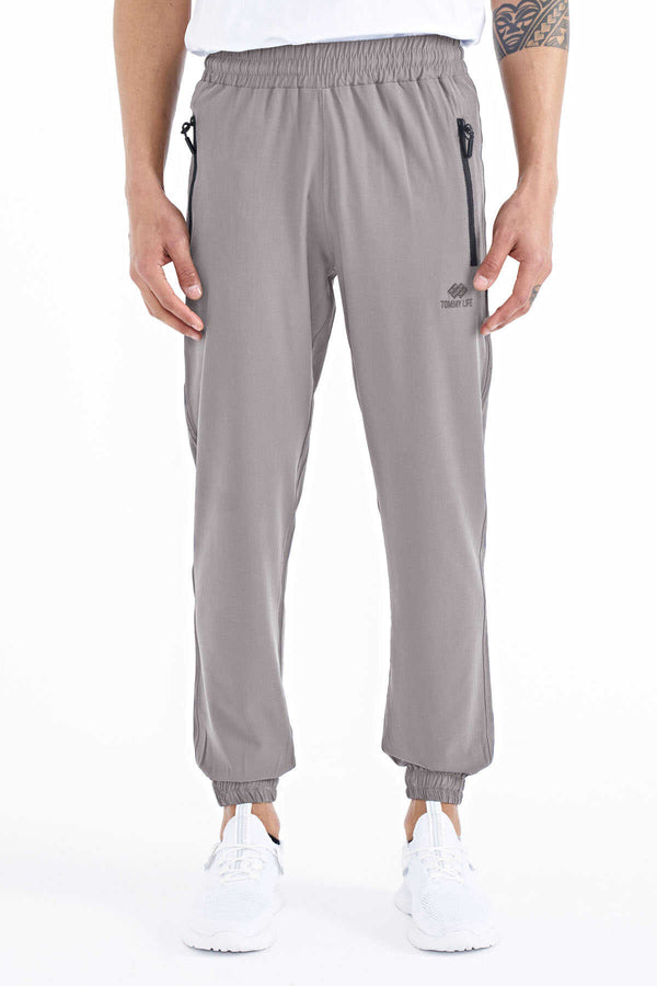 Tommylife Toptan Taş Erkek Basic Cepli Bağcıklı Rahat Form Lastik Paça Eşofman Altı - 84826