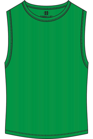 Tommylife Toptan Yeşil Basic Kolsuz O Yaka Kadın Crop Top Atlet - 97204