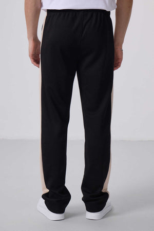 Tommylife Toptan Yüzeyi Dokulu Standart Fit Palazzo Erkek Pantolon 82171 Siyah Bej