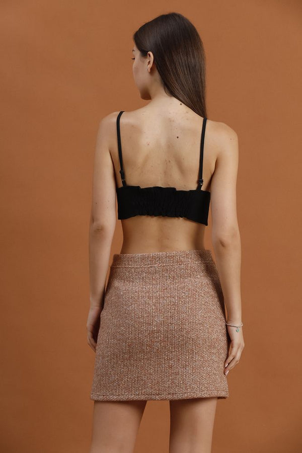 Kaşe Mini Toptan Etek - Kahve