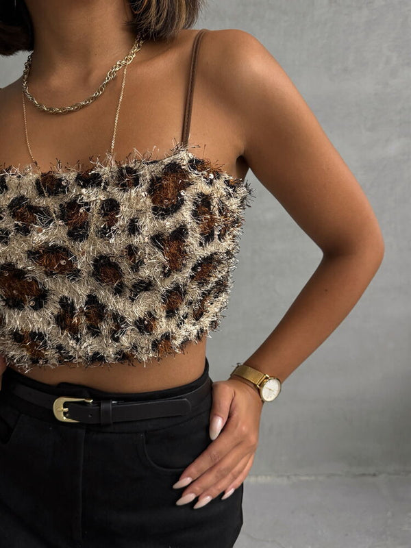 Bustieră Topshow L.Pullu cu imprimeu leopard, en-gros