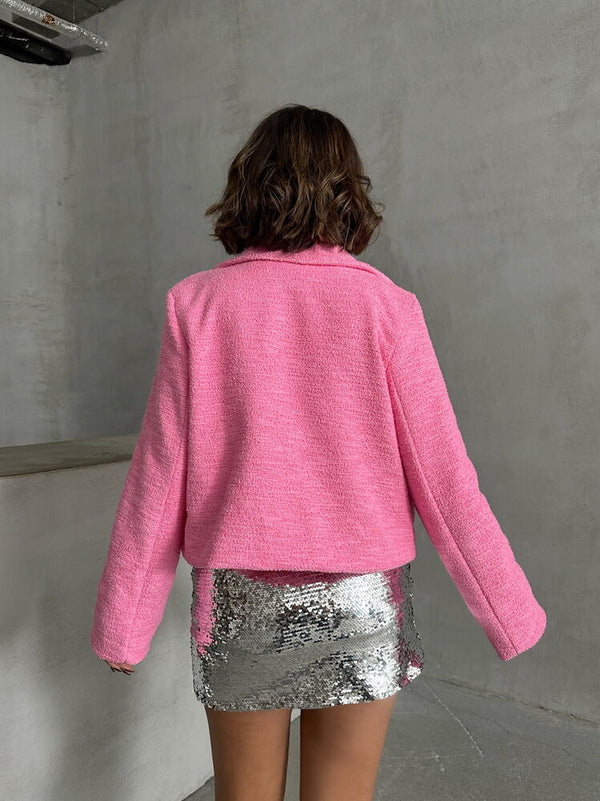 İyonklu Toptan Ceket - Pembe