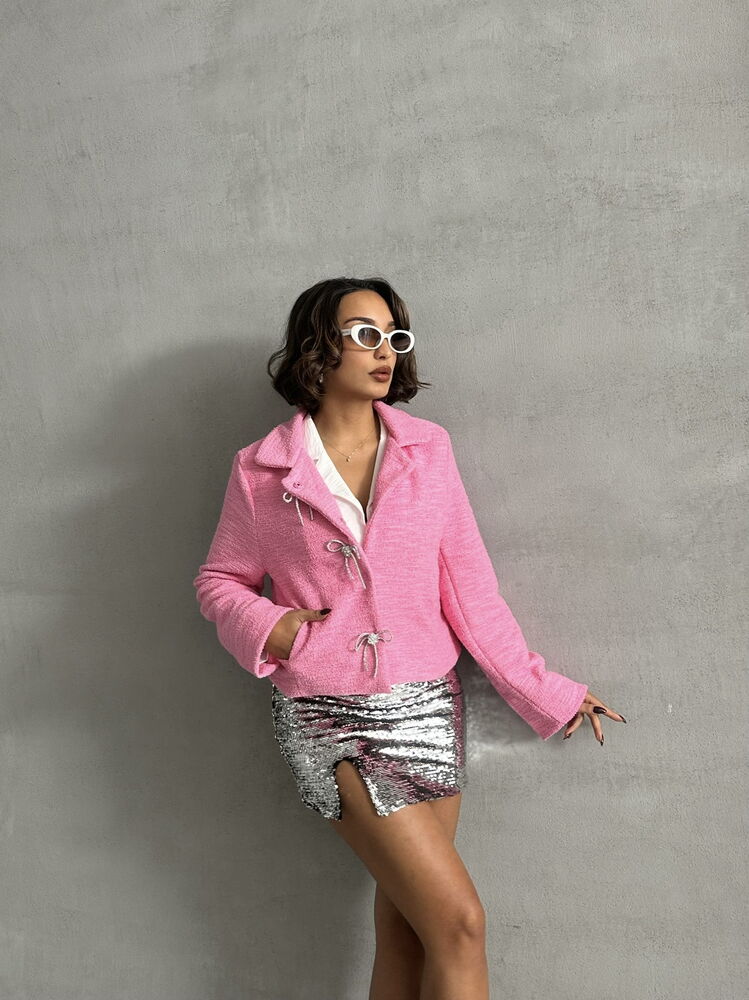 İyonklu Toptan Ceket - Pembe