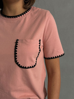 Topshow Pudra Çoban Dikişli Toptan T-Shirt