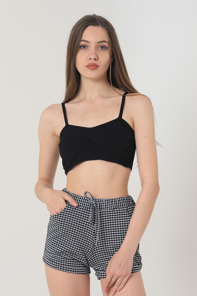 Topshow Siyah Mini Toptan Şort