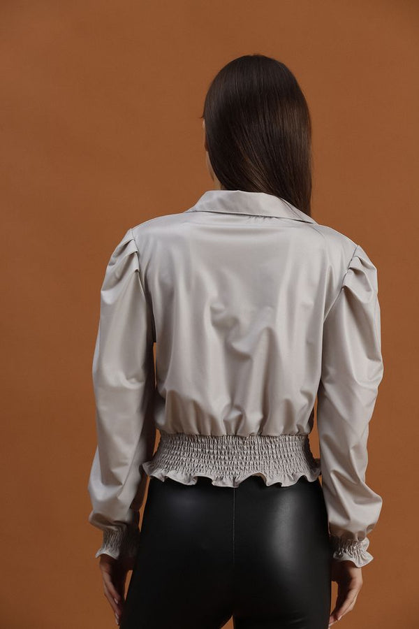 Suni Deri Abiye Toptan Bluz