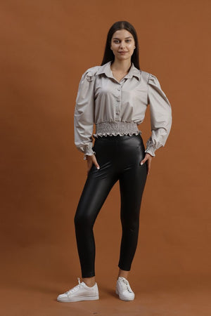 Suni Deri Abiye Toptan Bluz