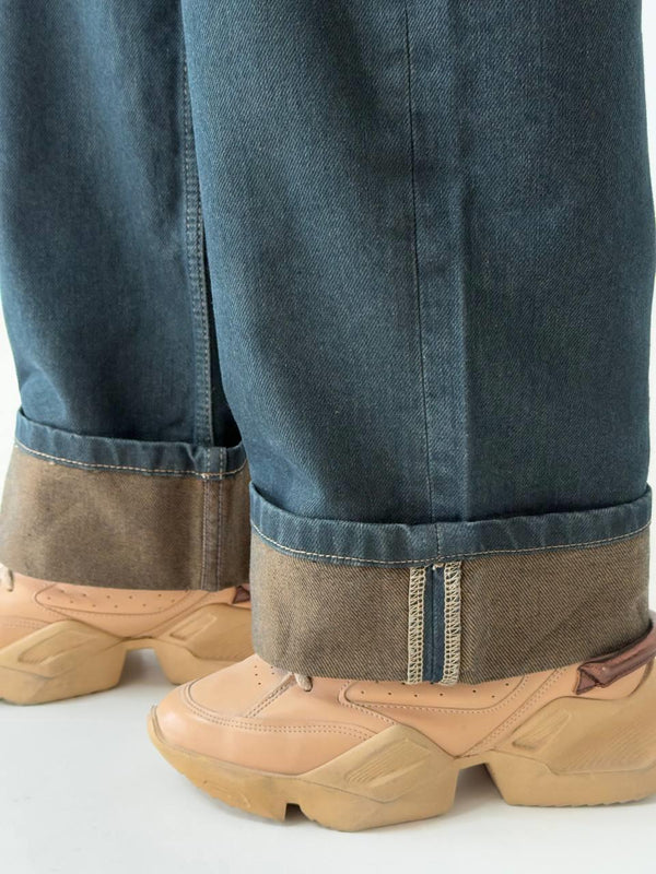 Kadın Yüksek Bel Bol Kesim Od Brown Jean Pantolon